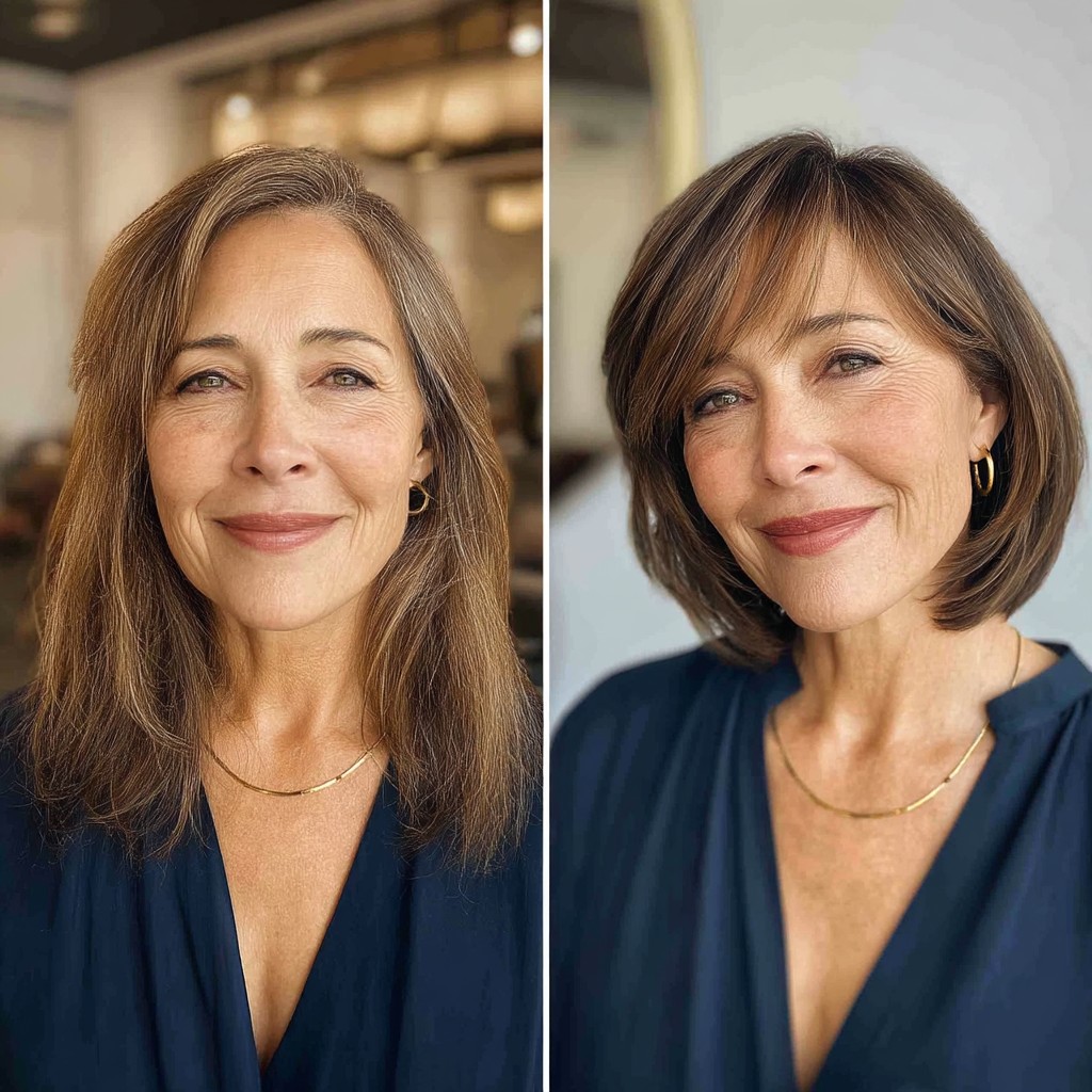 Chic Long Bob with Soft Face-Framing Layers
