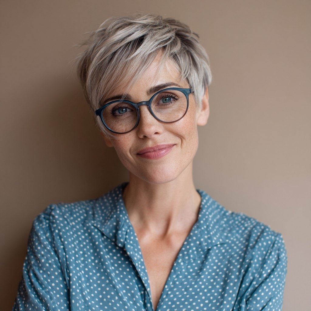 Chic Short Layered Pixie with Soft Highlights