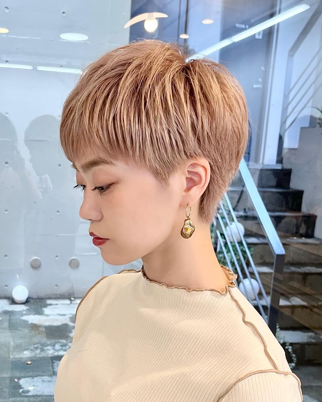 Chic Textured Blush Pixie Cut