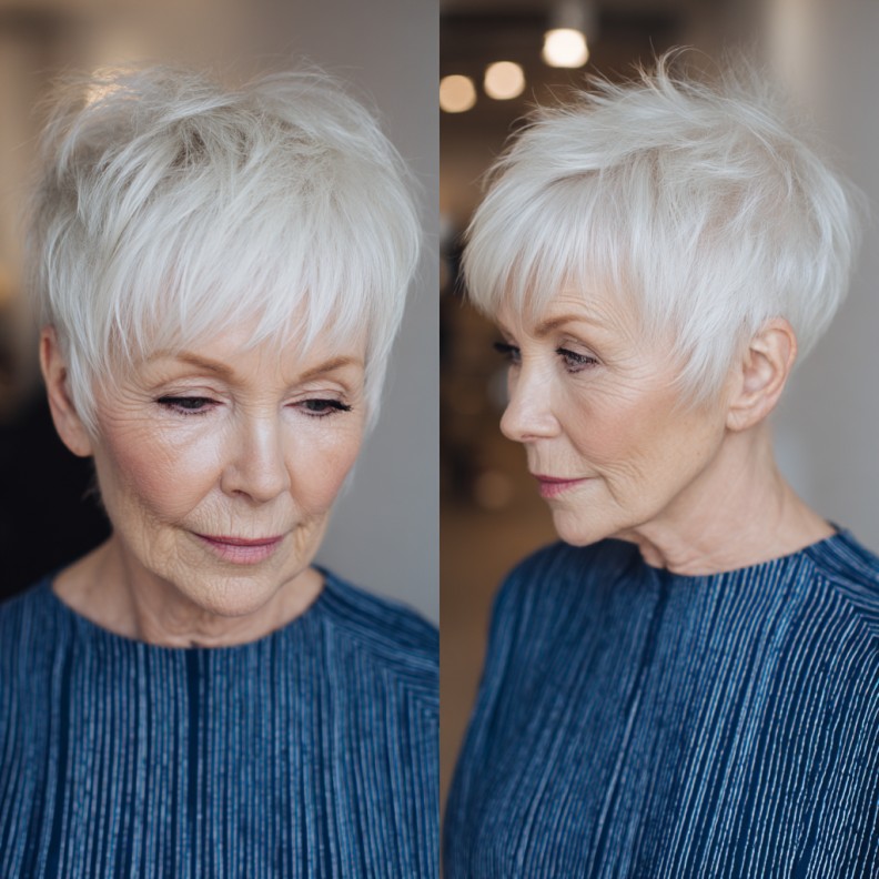 Chic Textured Pixie Cut with Soft Choppy Bangs