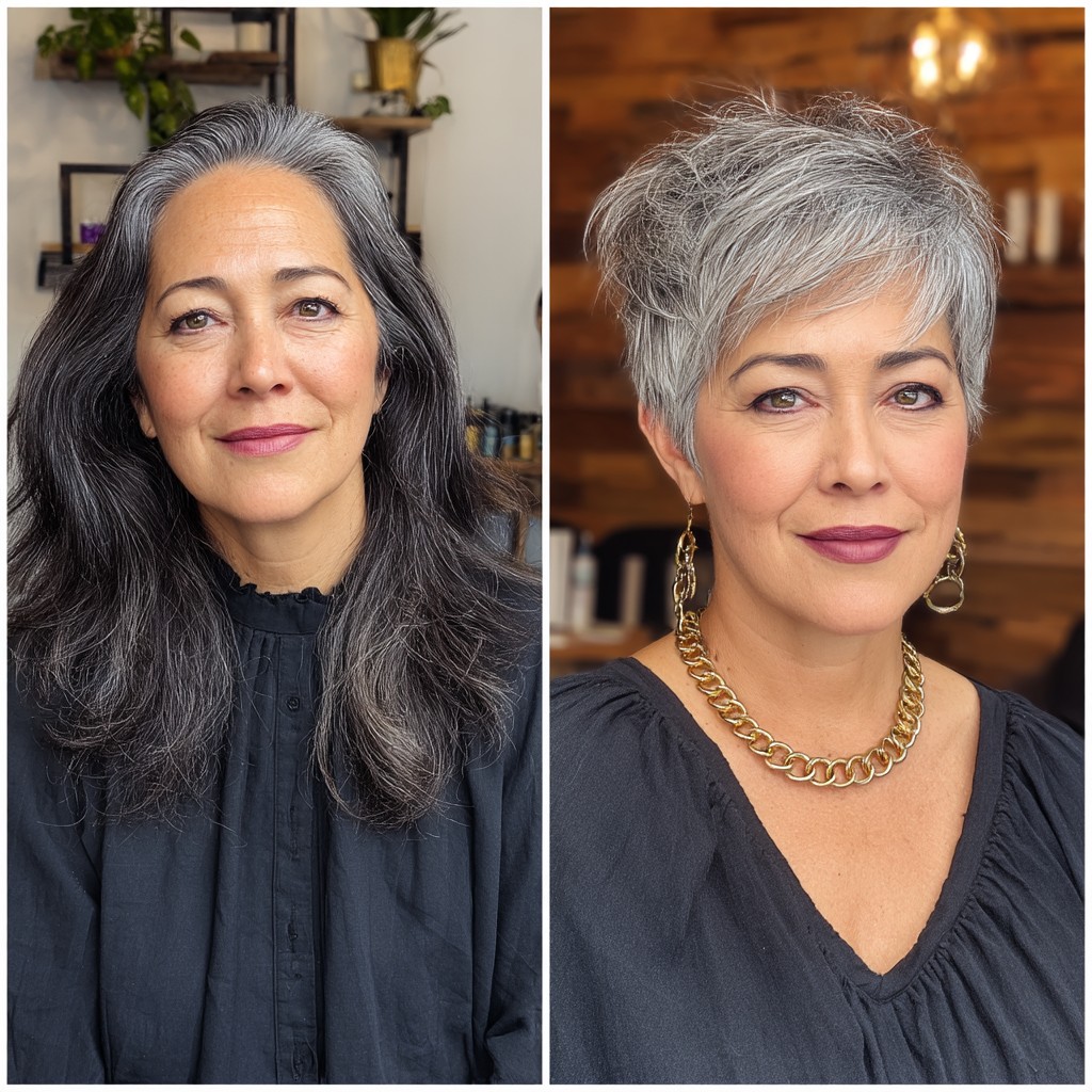 Chic Textured Pixie with Subtle Silver Highlights