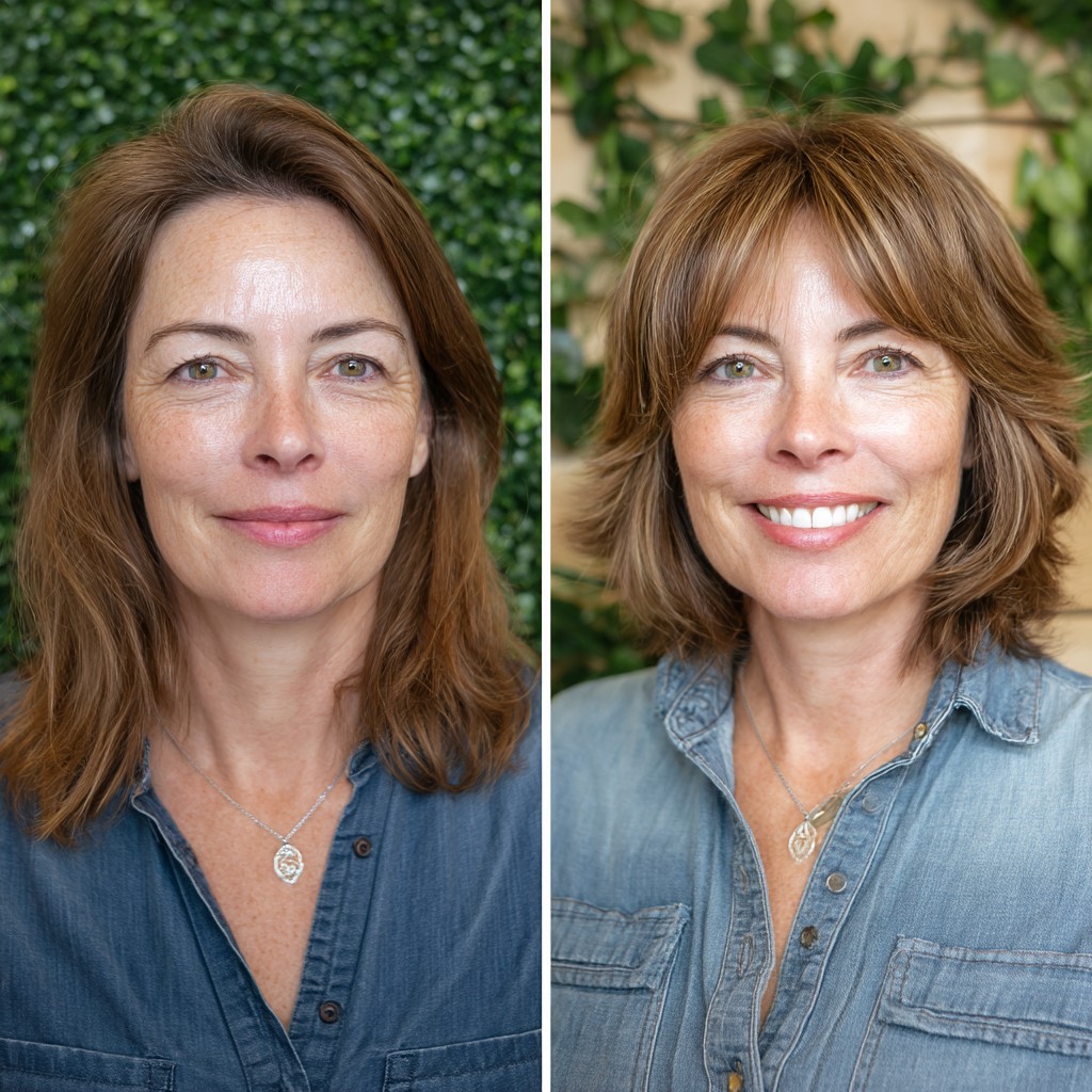Chic Textured Shoulder-Length Cut with Subtle Highlights