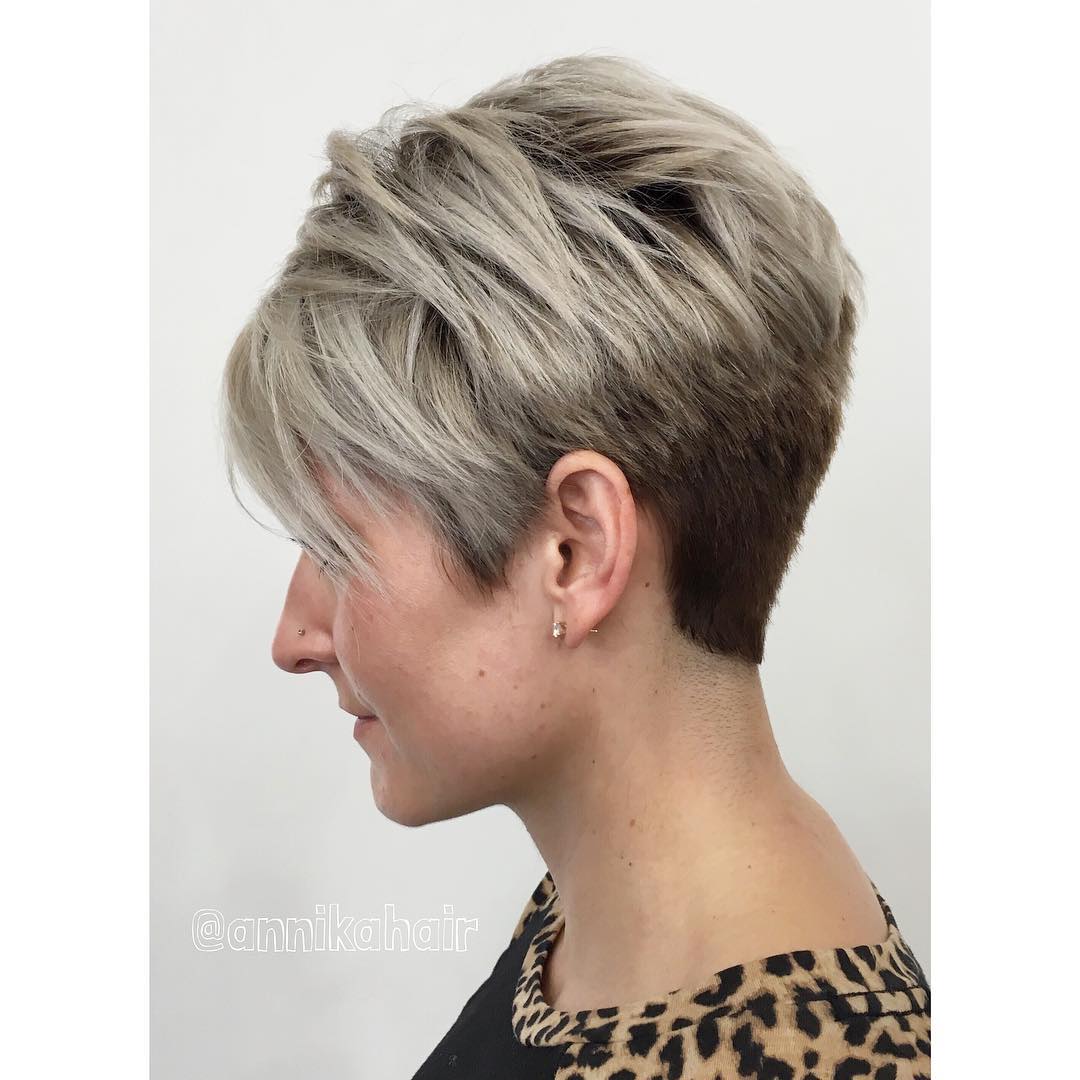 Chic Textured Silver Pixie Cut