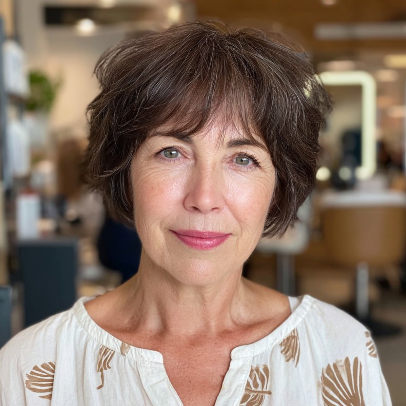 Choppy Textured Bob with Playful Bangs