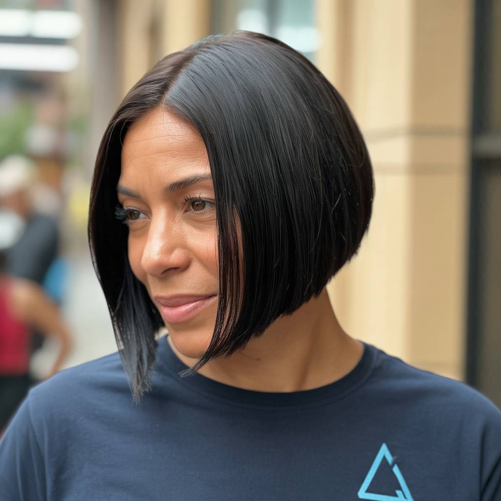 Contemporary Inverted Bob with Glossy Finish