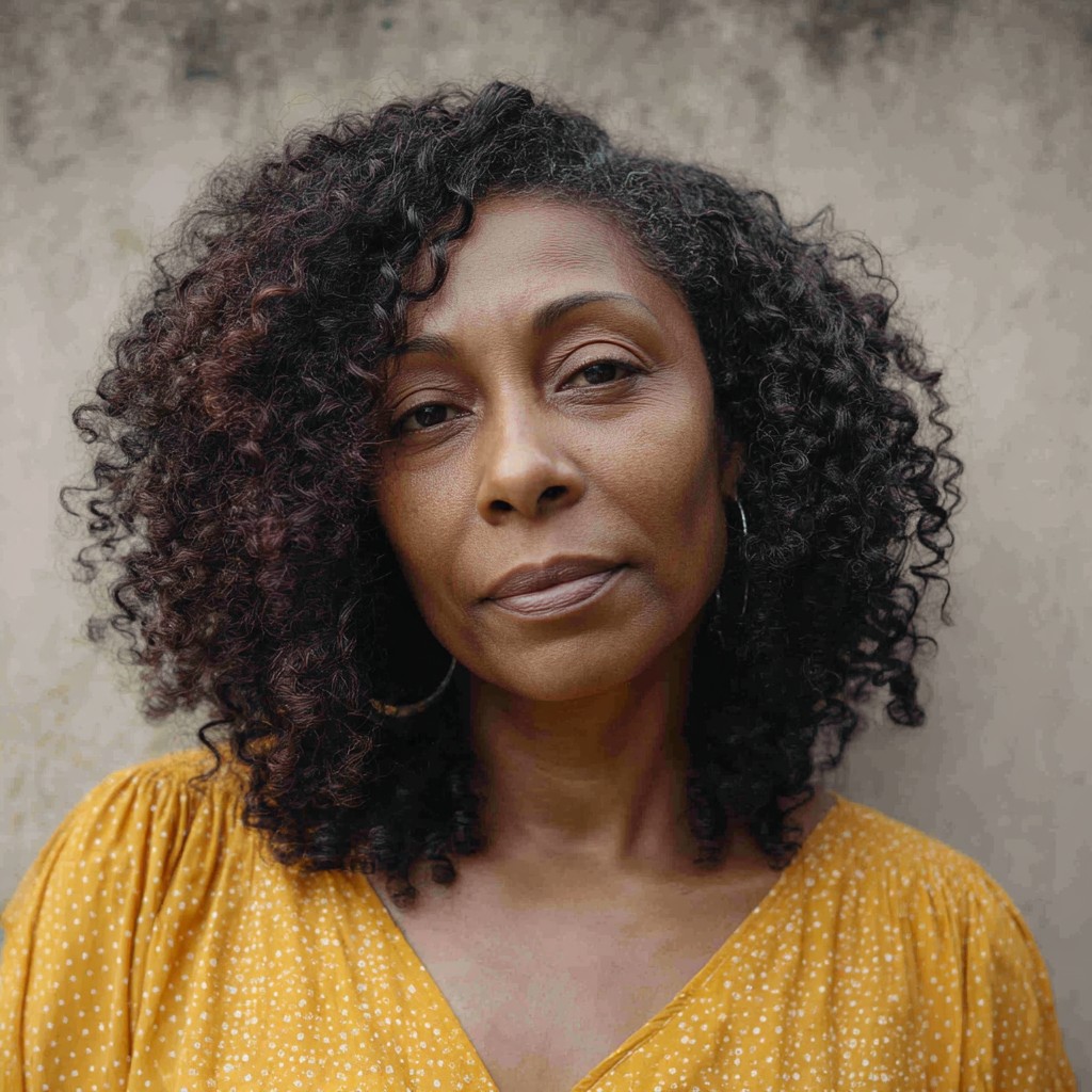 Elegant Choppy Curly Layers for Natural Hair