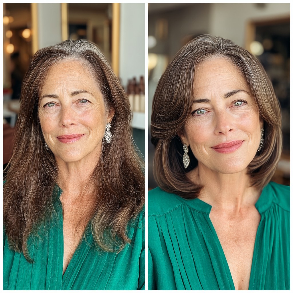 Elegant Shoulder-Length Layered Cut with Soft Waves