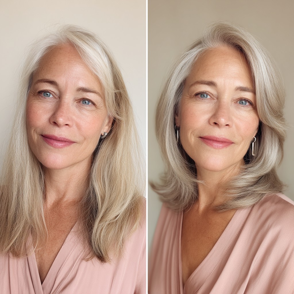 Elegant Silver Layered Cut with Soft Waves