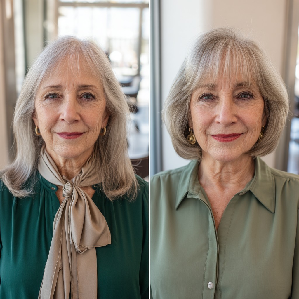 Elegant Soft Layered Bob with Subtle Bangs