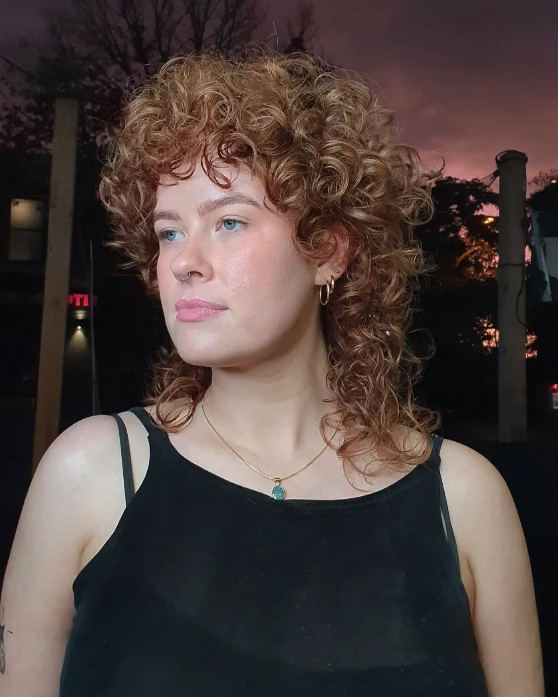 Playful Curly Modern Mullet with Defined Volume