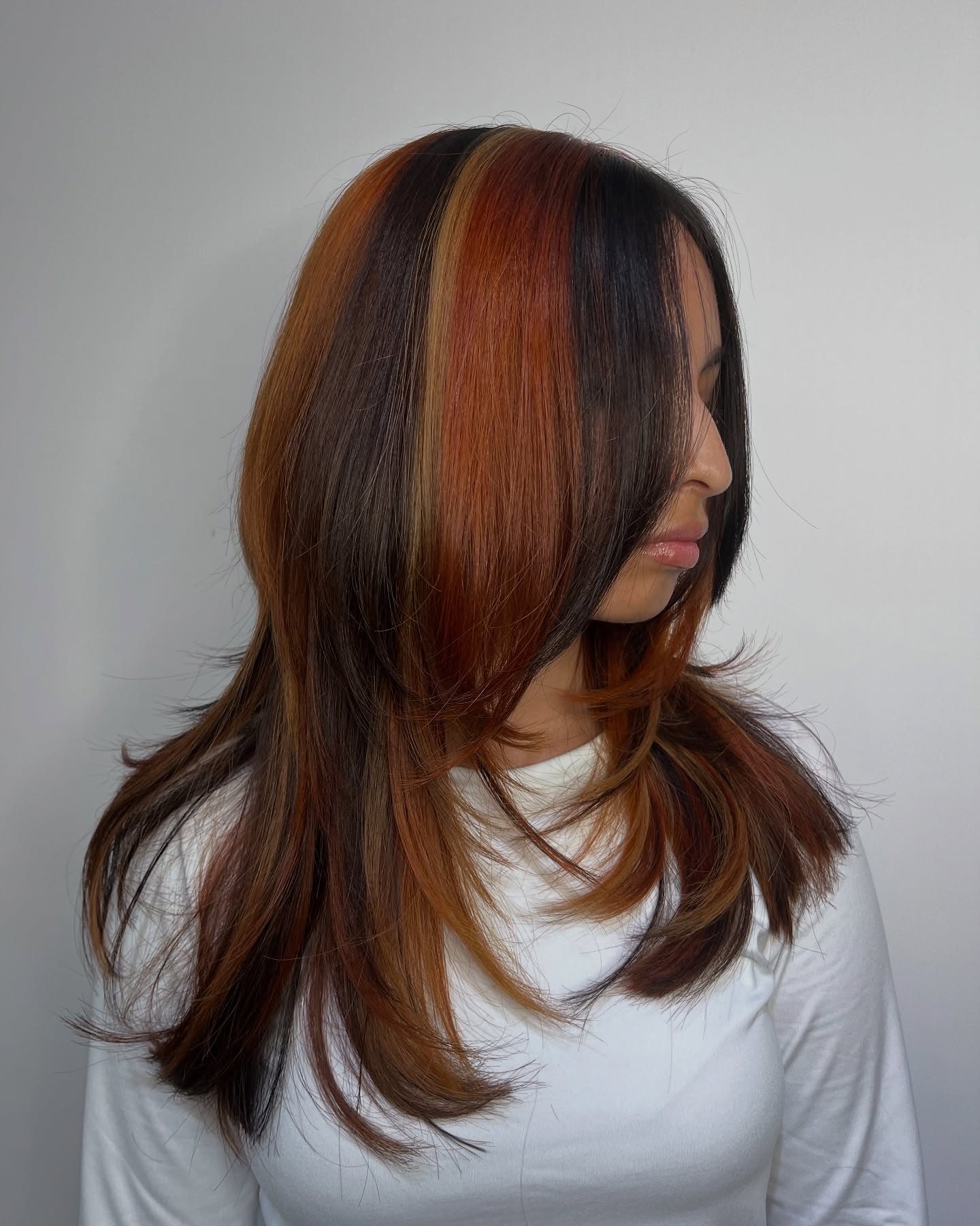 Radiant Calico Layered Cut with Warm Tones