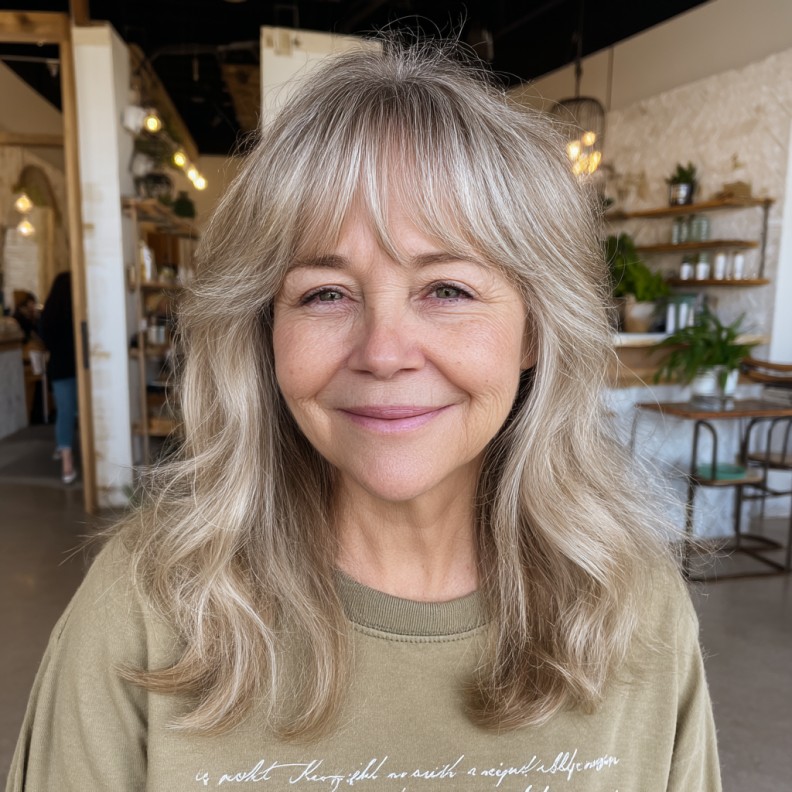 Soft Choppy Bangs with Gentle Layers