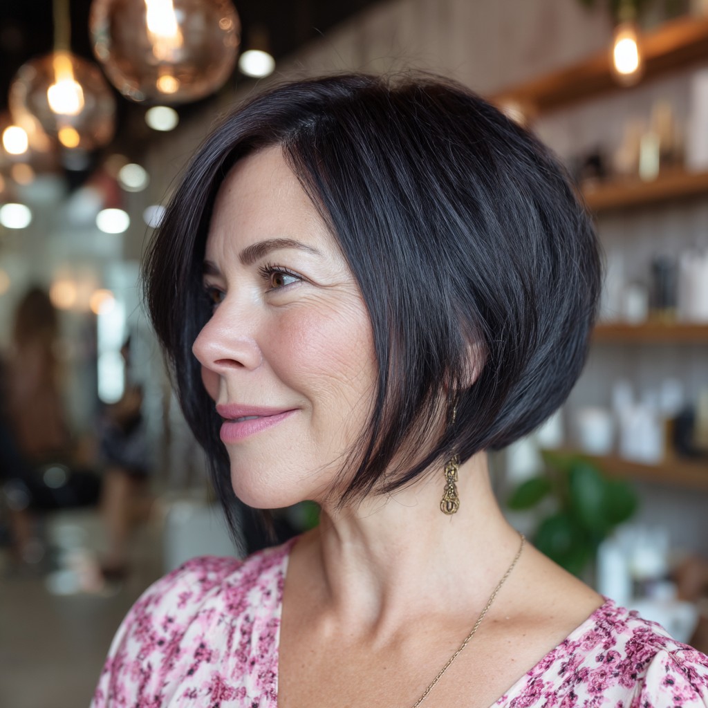 Stylish Textured Bob with Subtle Side-Swept Layers