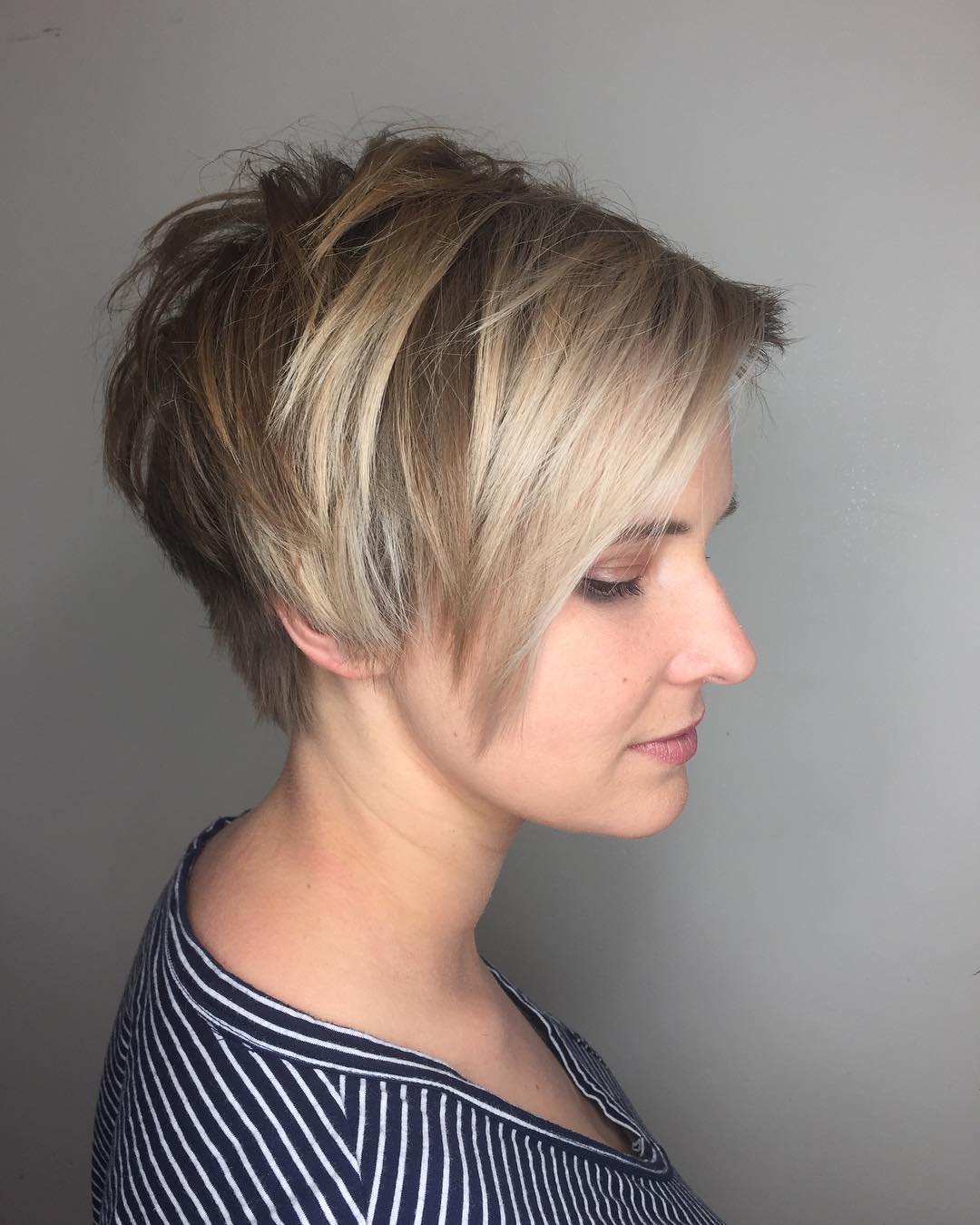 Textured Blonde Pixie Cut with Subtle Layers