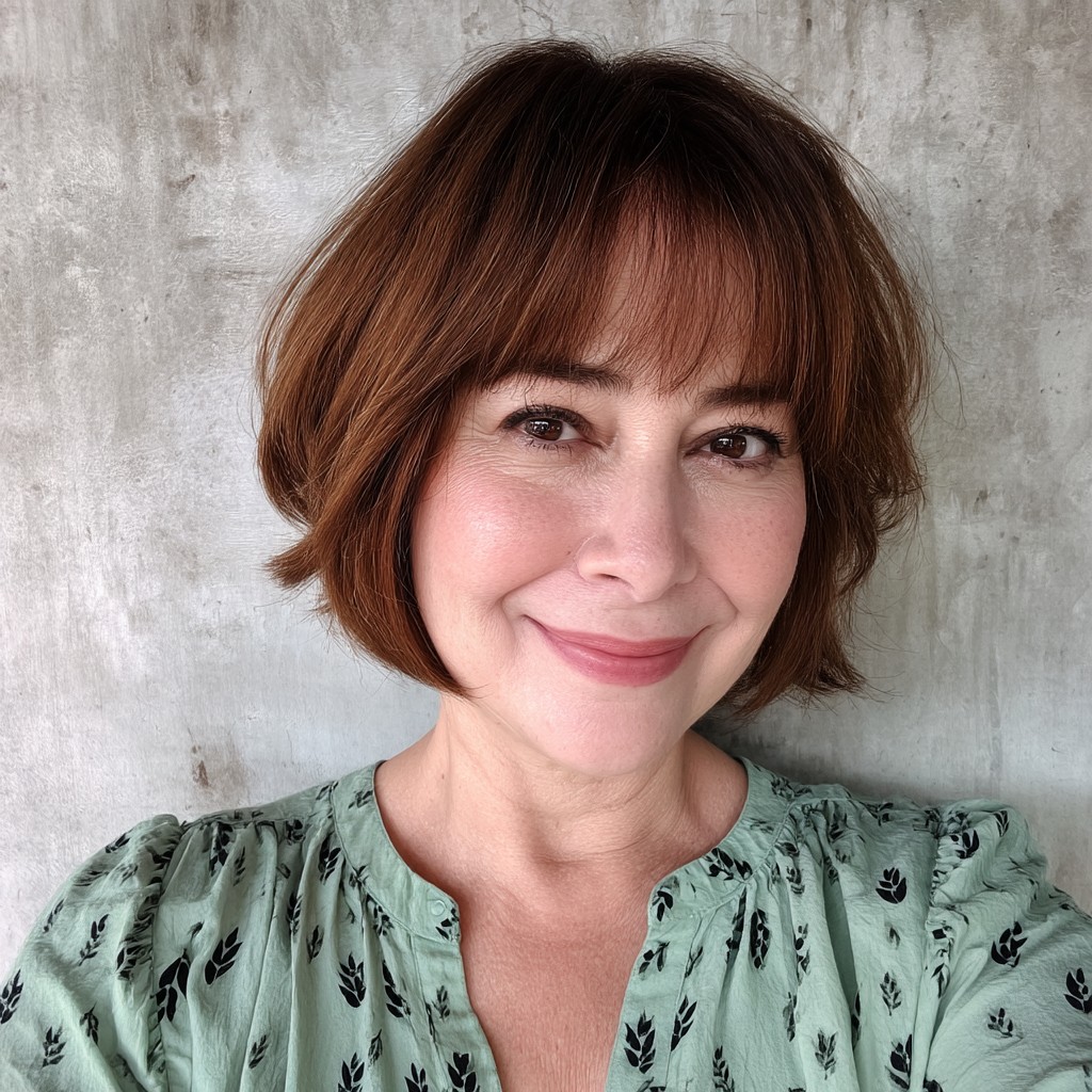 Textured Bob with Soft Side Bangs