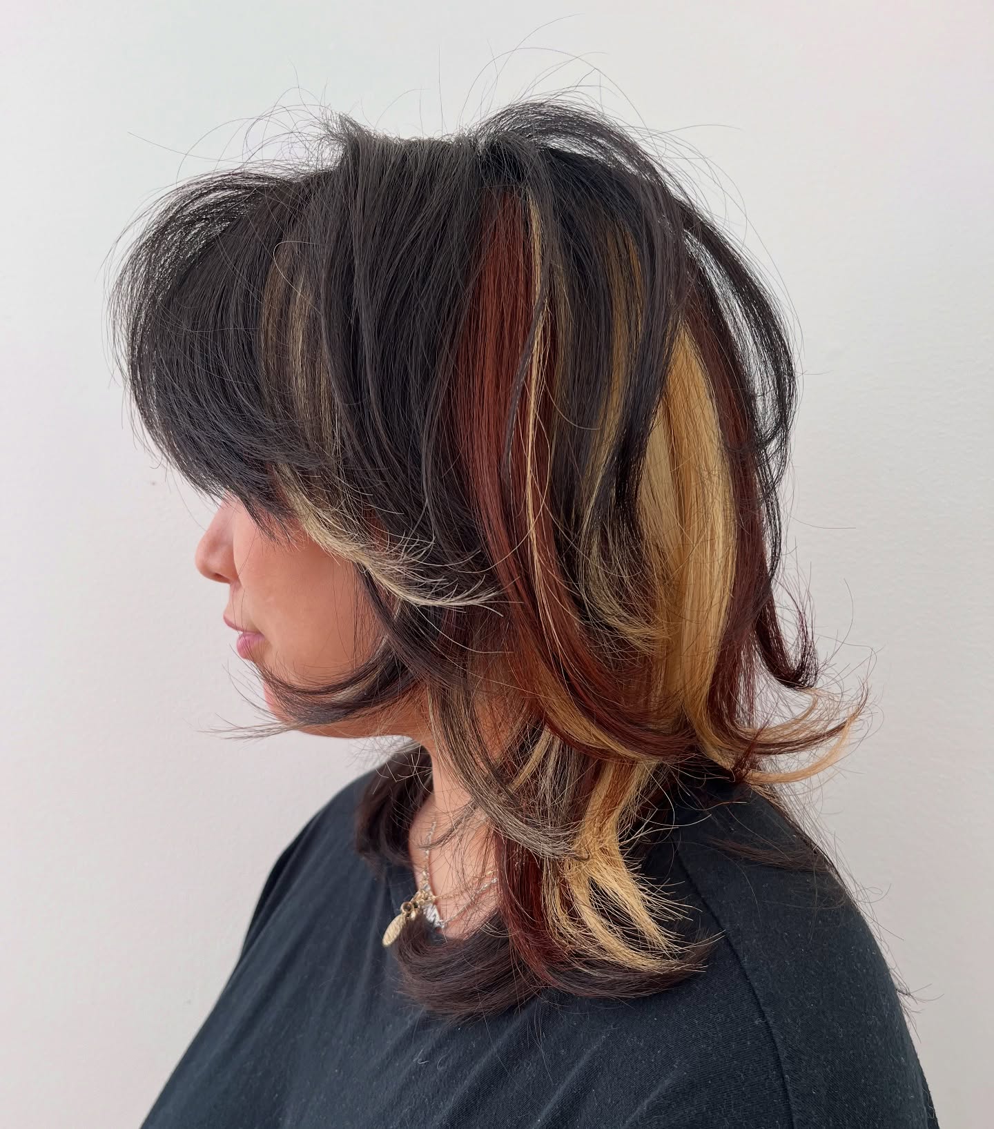 Textured Calico Layers with Rich Color Contrasts