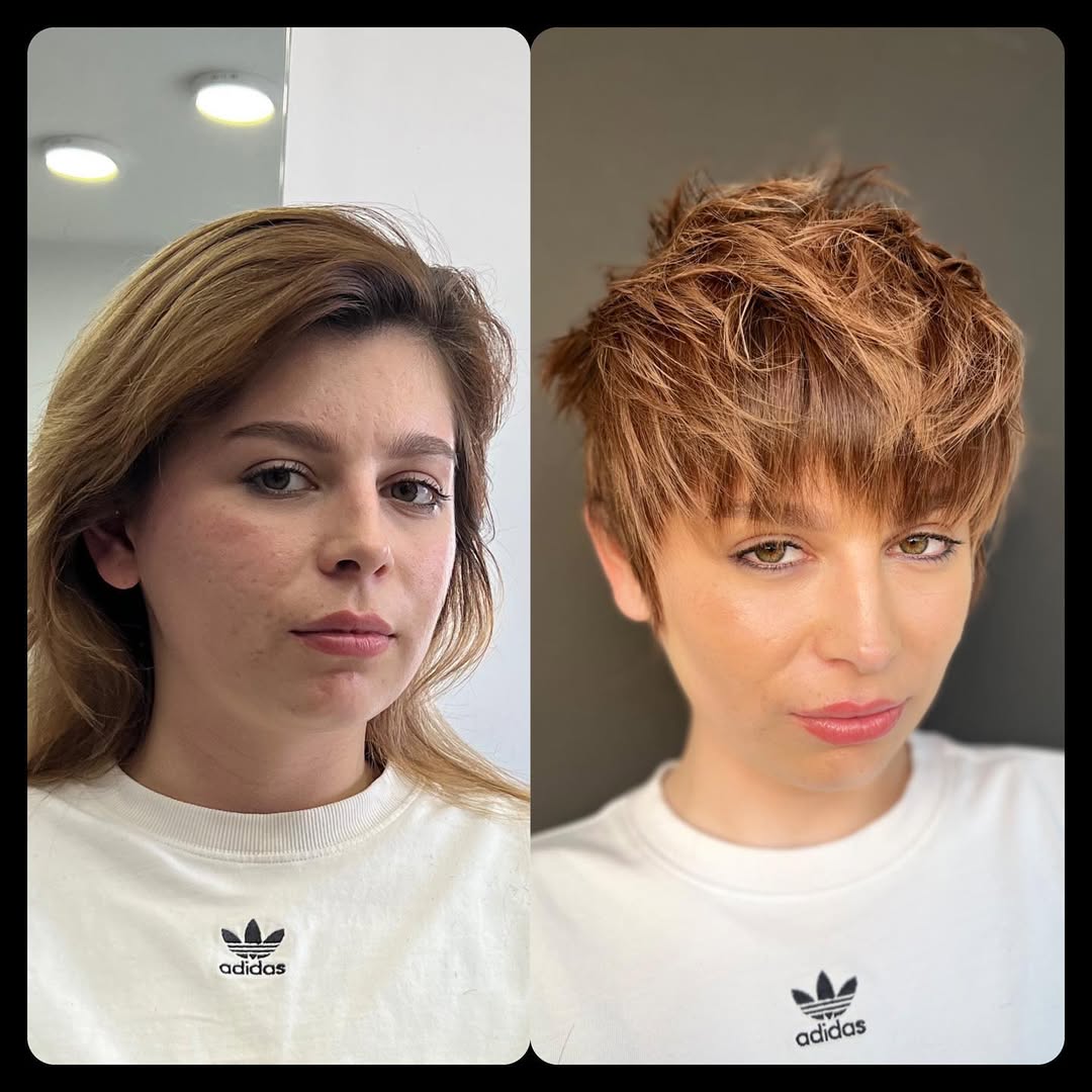 Textured Copper Pixie Cut with Soft Layers