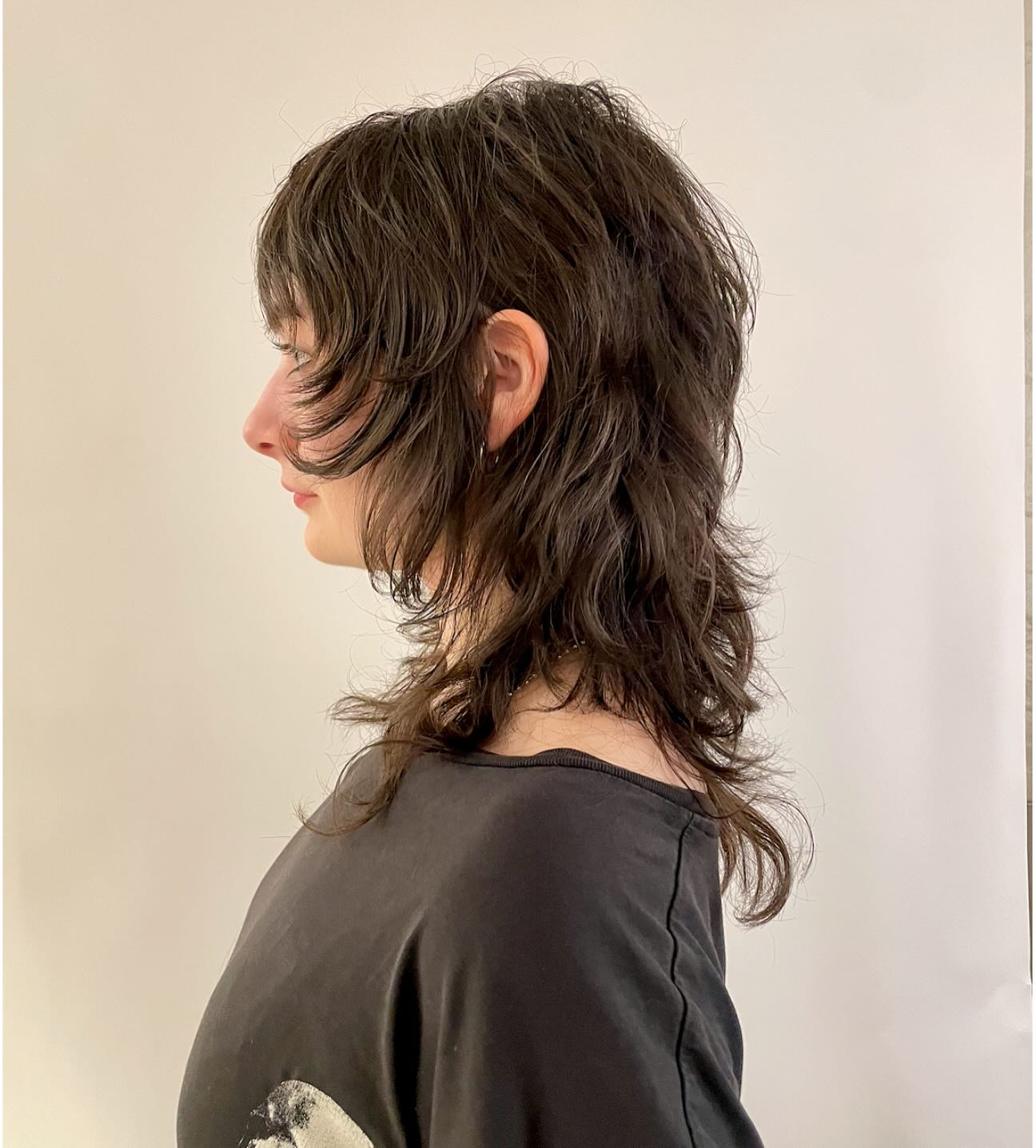 Textured Modern Mullet with Wispy Layers