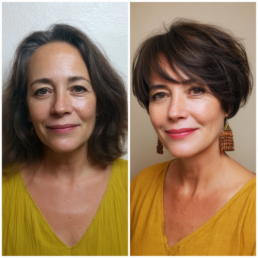 Textured Short Bob with Feathered Layers