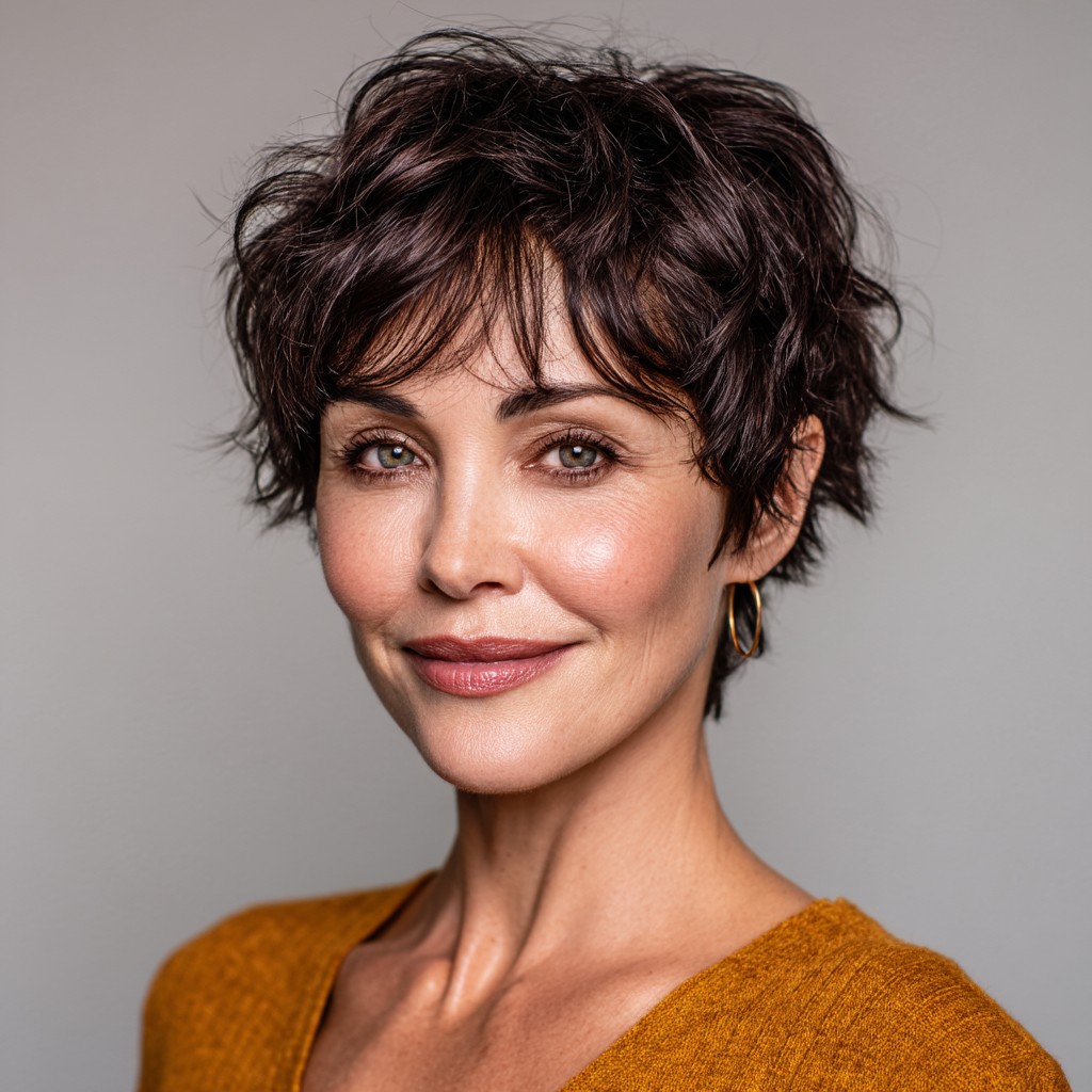 Textured Short Pixie with Soft Curls