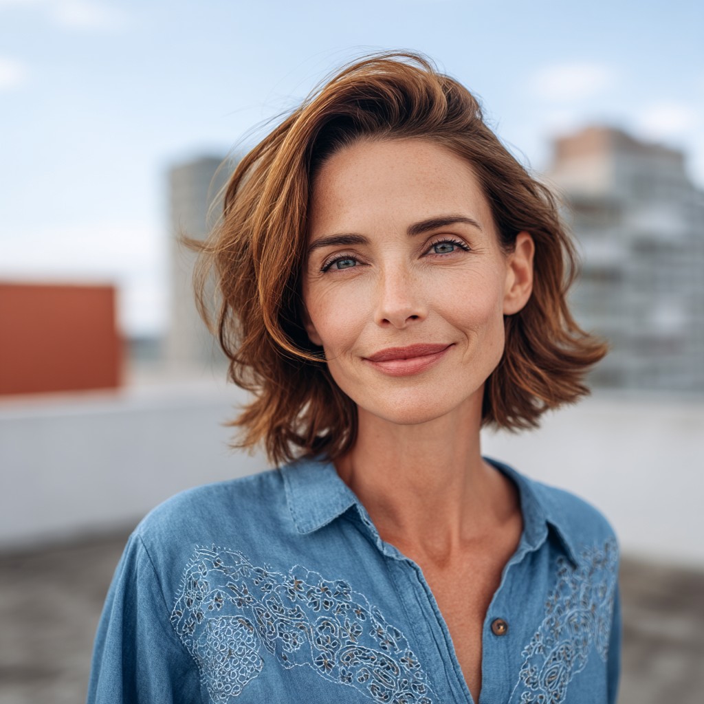 Textured Shoulder-Length Cut with Soft Waves
