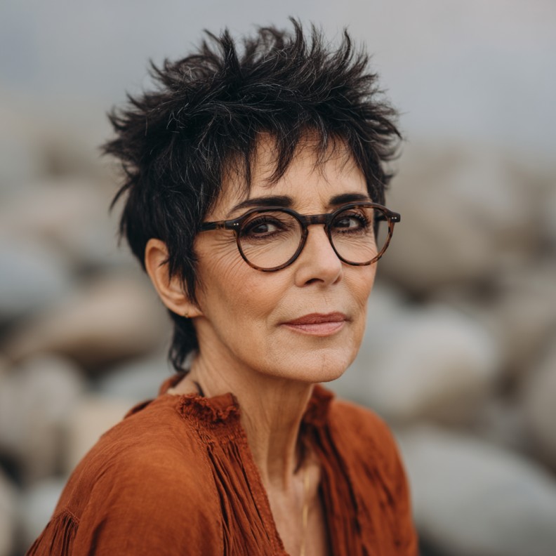 Textured Short Pixie Cut with Edgy Layers