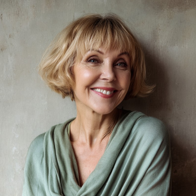 Charming Textured Bob with Playful Choppy Bangs