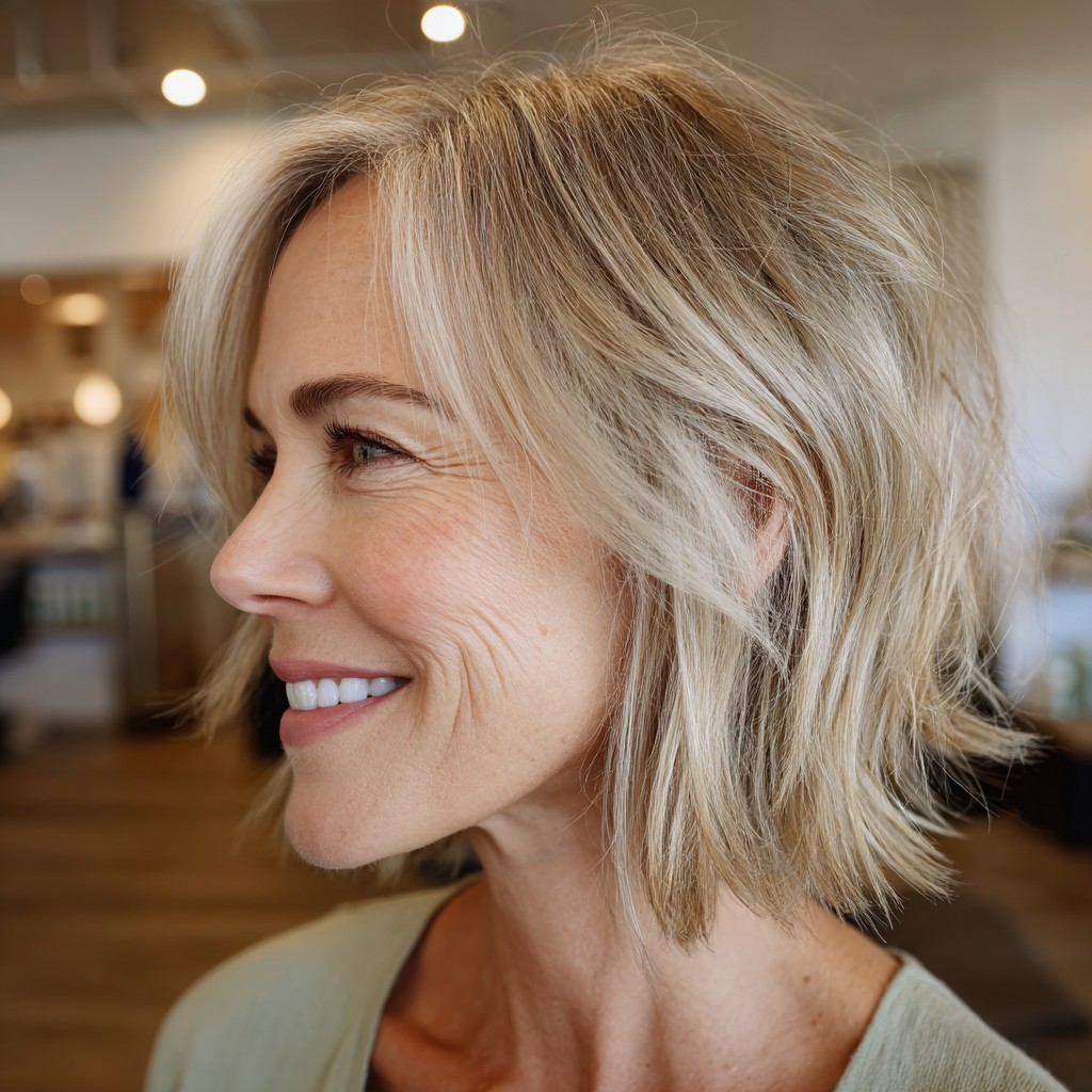 chic beachy textured bob