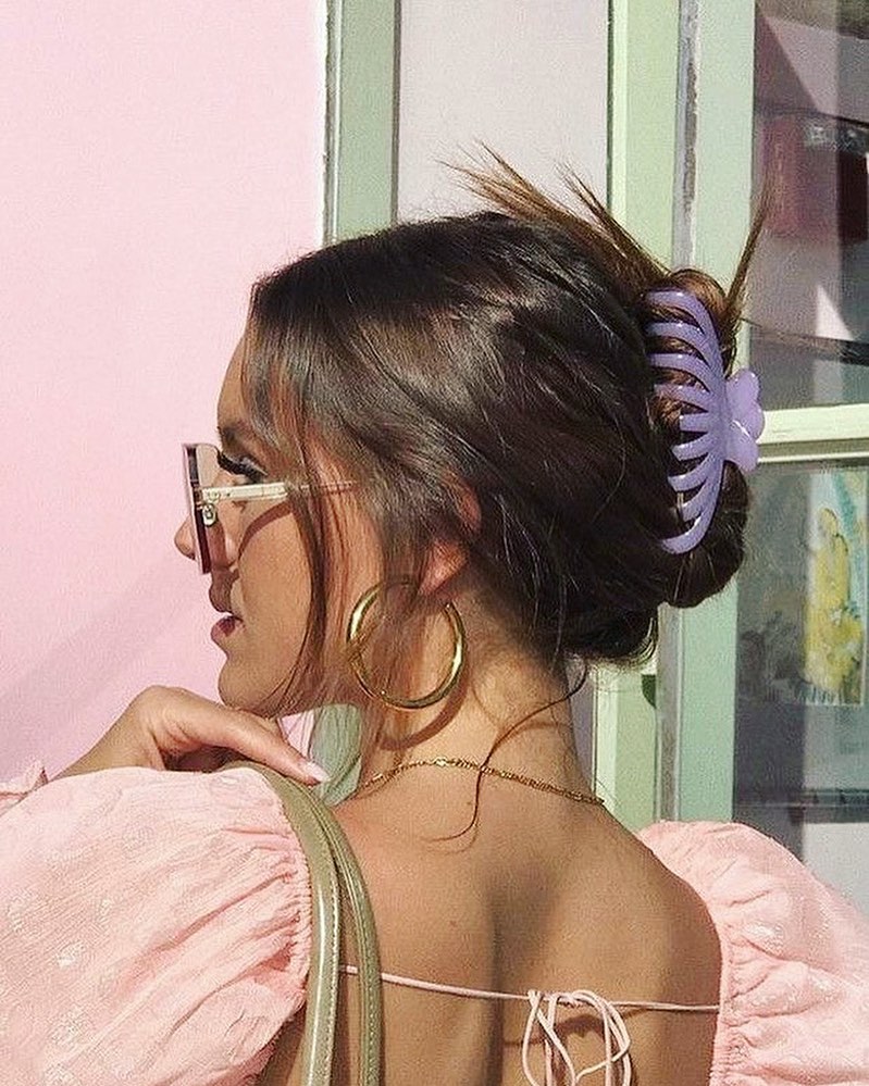 Chic Claw Clip Updo for Long Hair