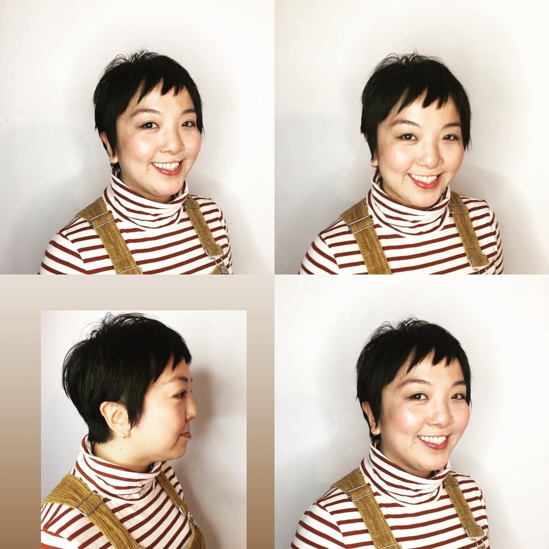 Chic Short Baby Bangs with Edgy Pixie Cut