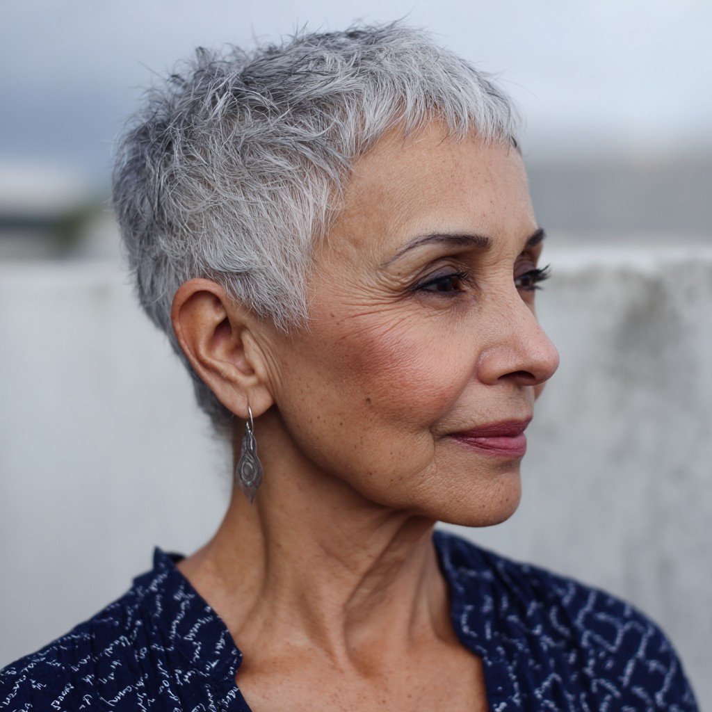 chic short textured pixie cut
