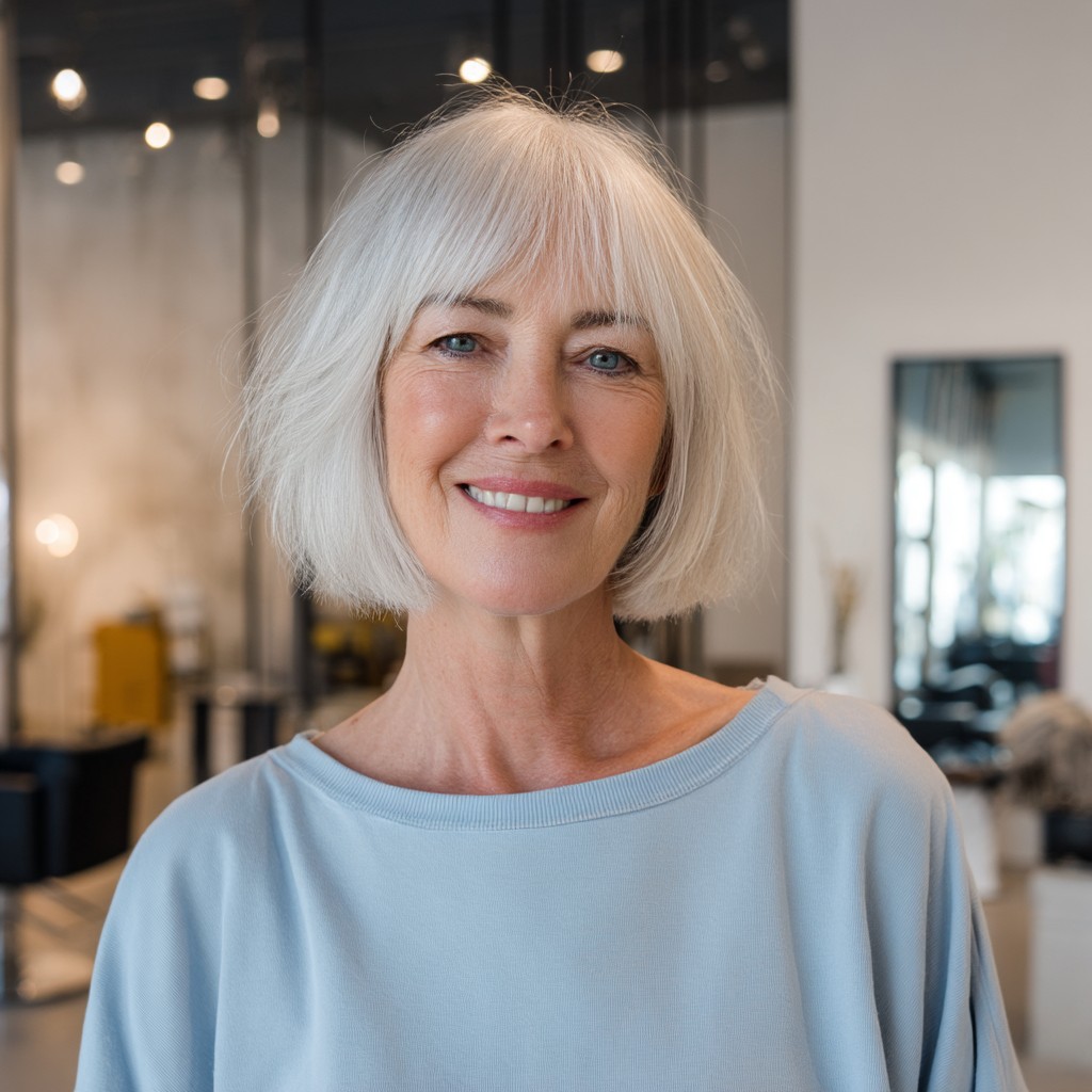 Chic Textured Bob with Soft Bangs