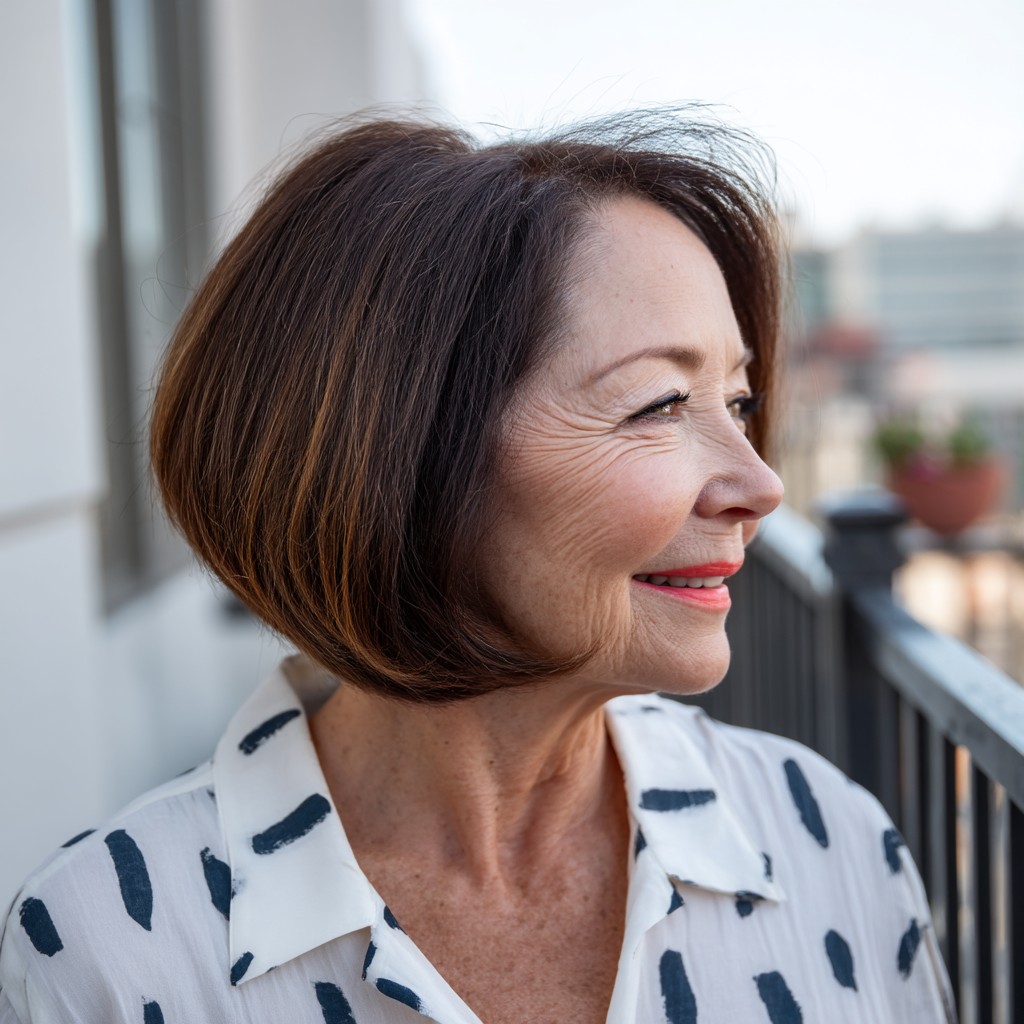 Chic Textured Bob with Subtle Highlights