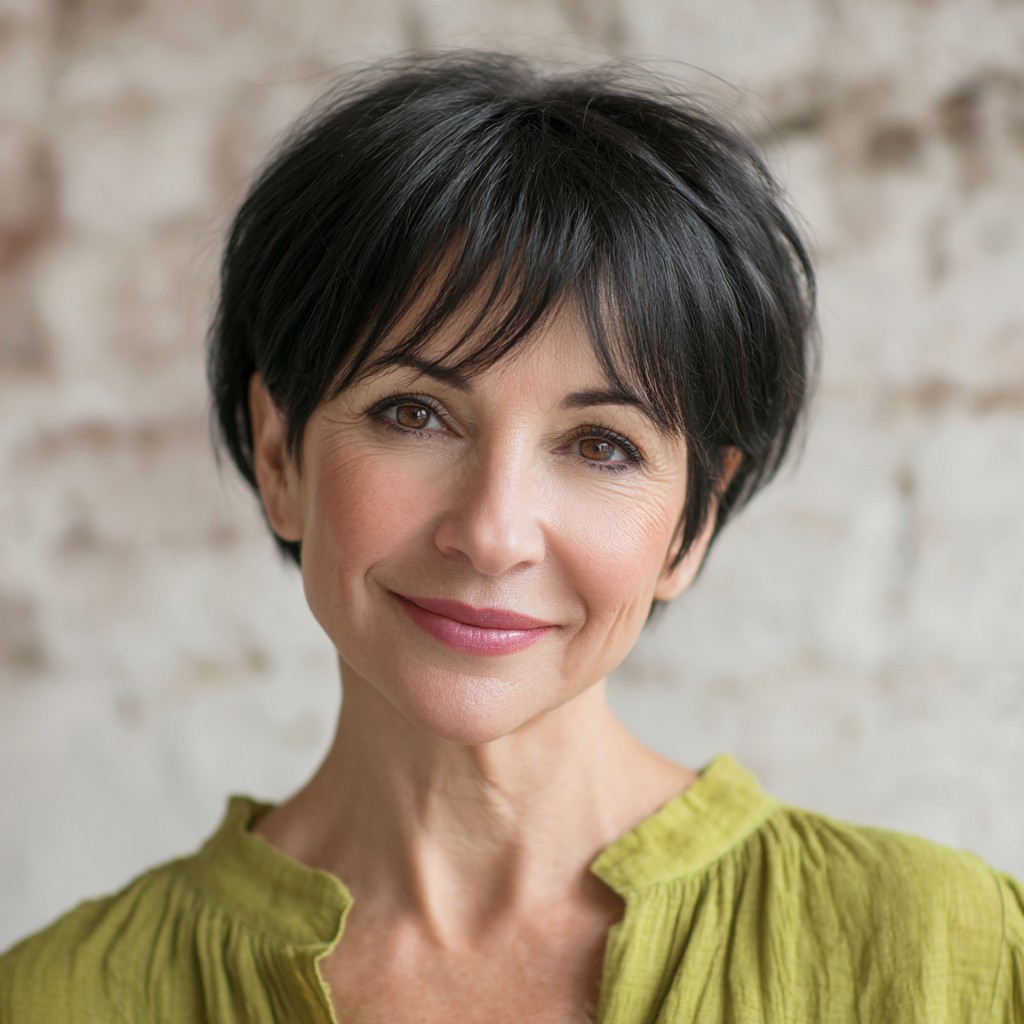 Chic Textured Pixie Cut with Soft Fringe