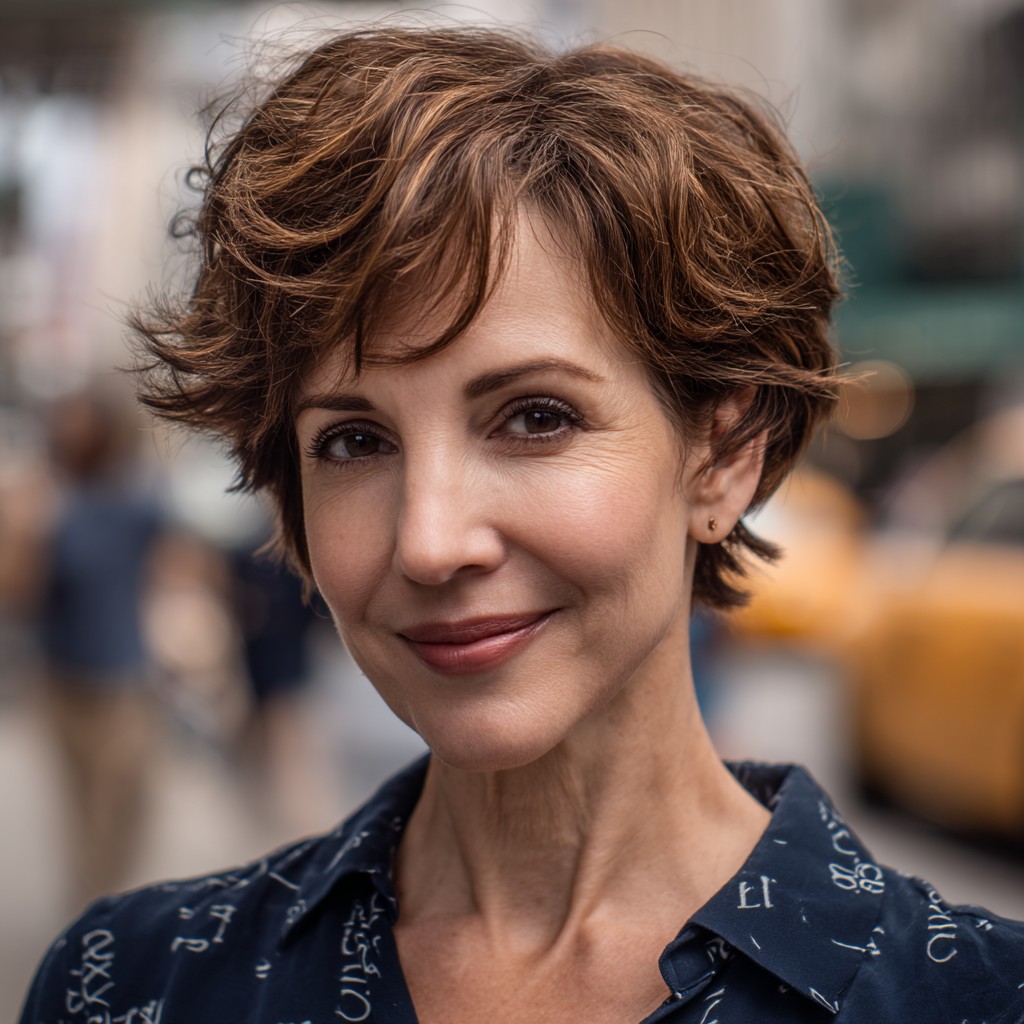 Chic Textured Pixie Cut with Soft Waves