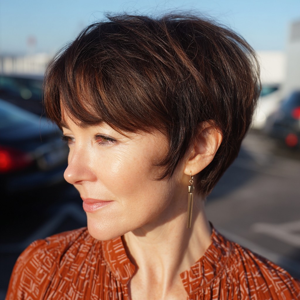 Chic Textured Pixie Cut with Subtle Highlights