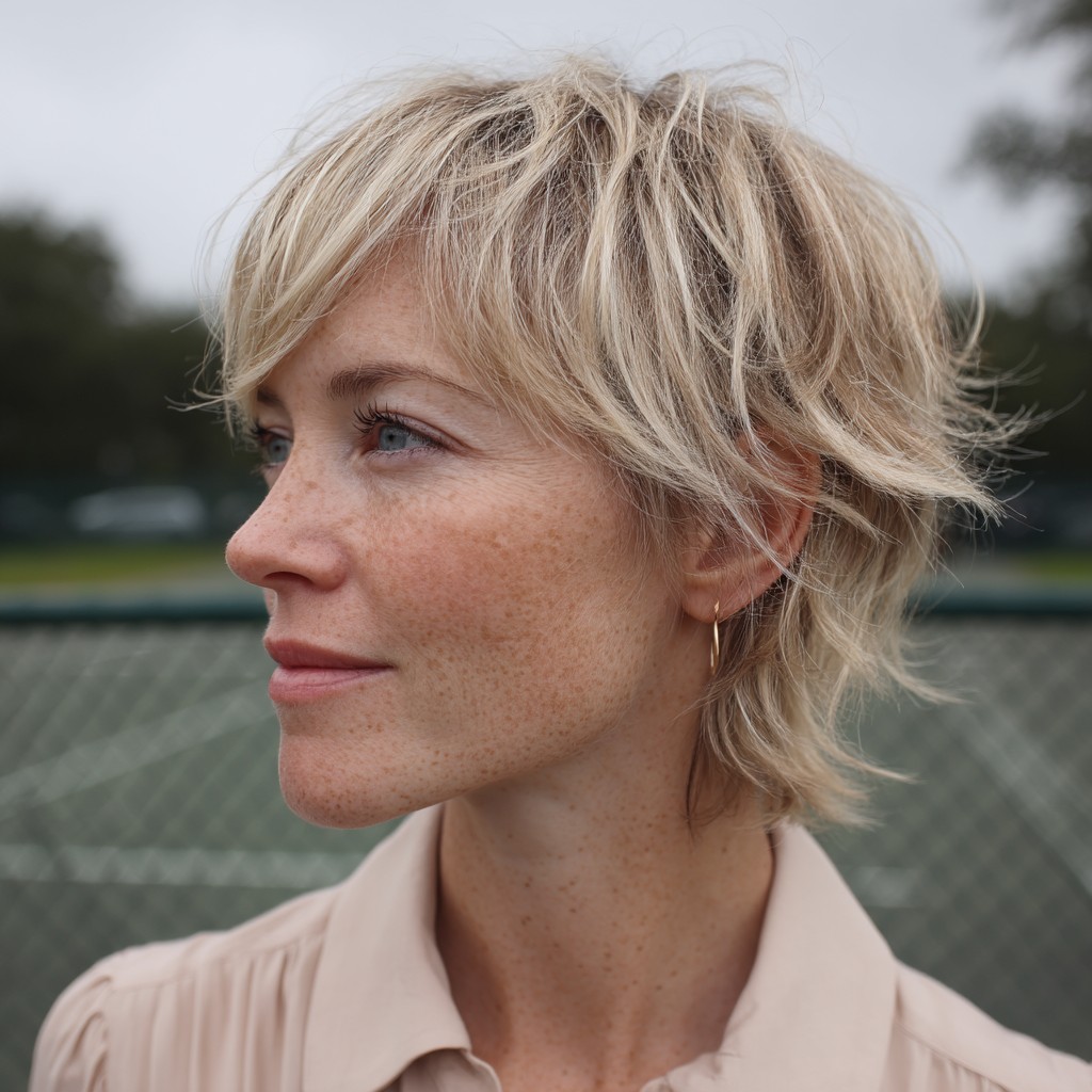 Chic Textured Short Mixie with Soft Waves