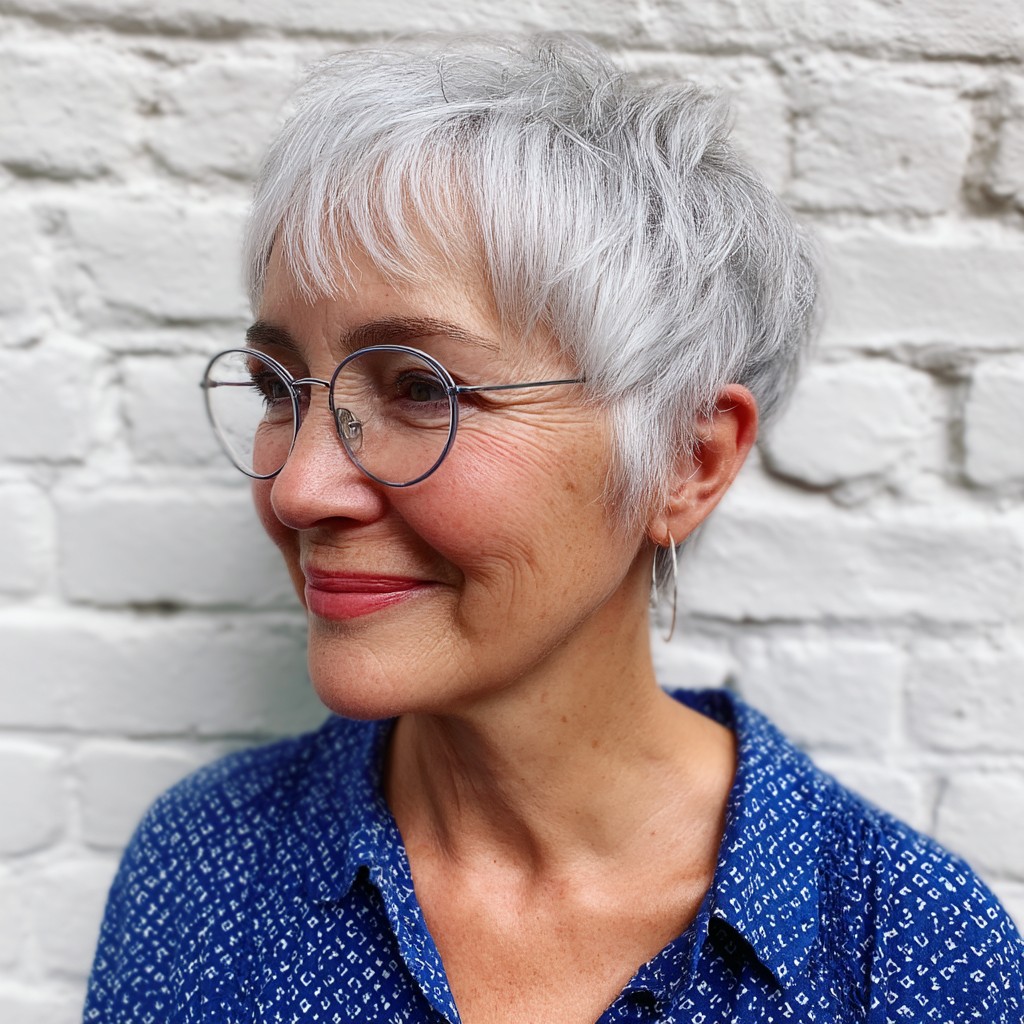 Chic Textured Silver Mixie with Fluffy Layers