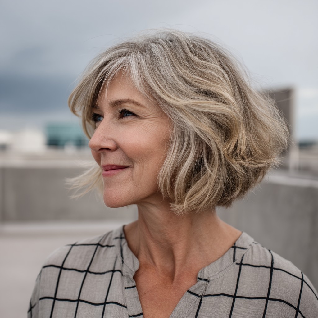 Effortless Textured Lob with Soft Waves