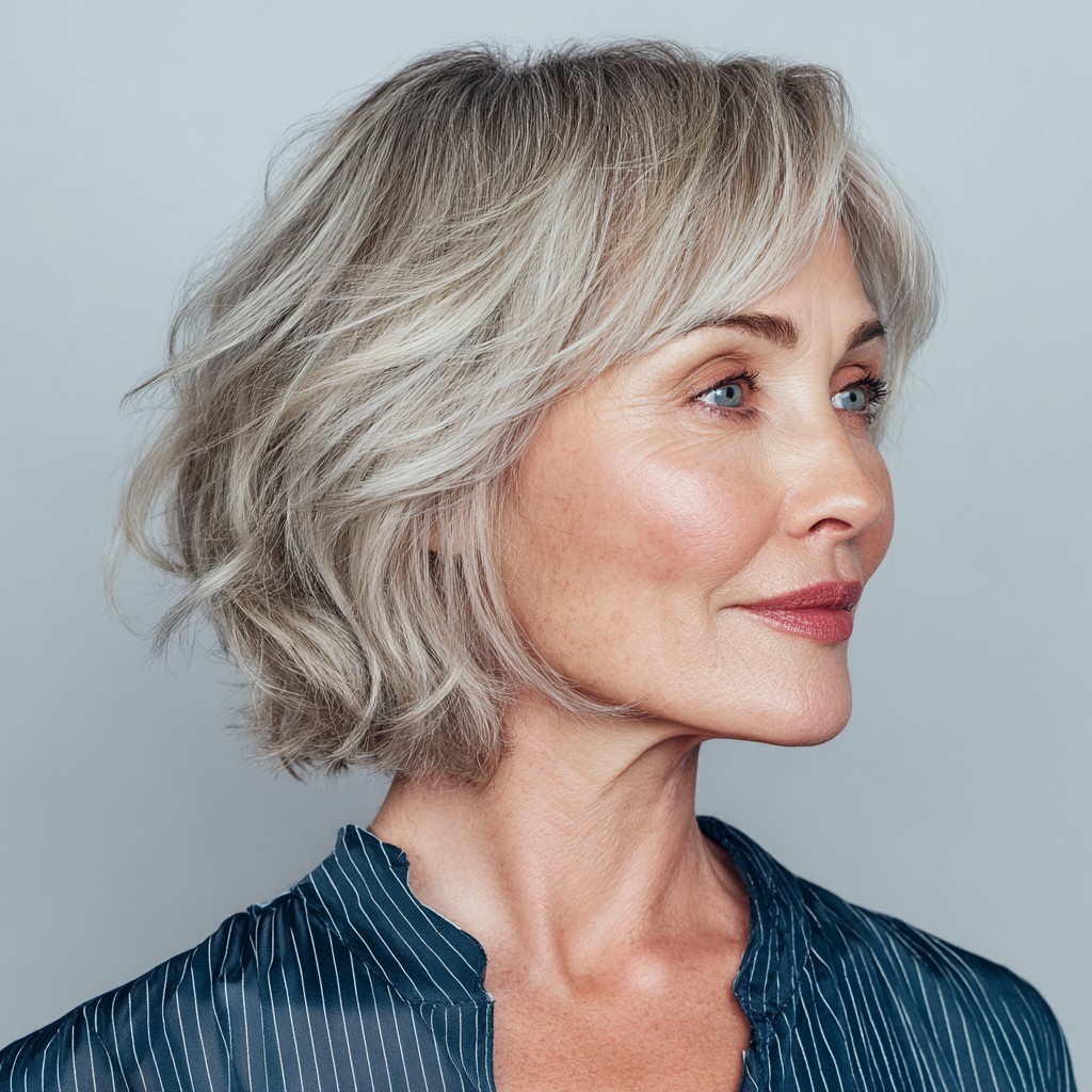 Elegant Textured Bob with Soft Waves