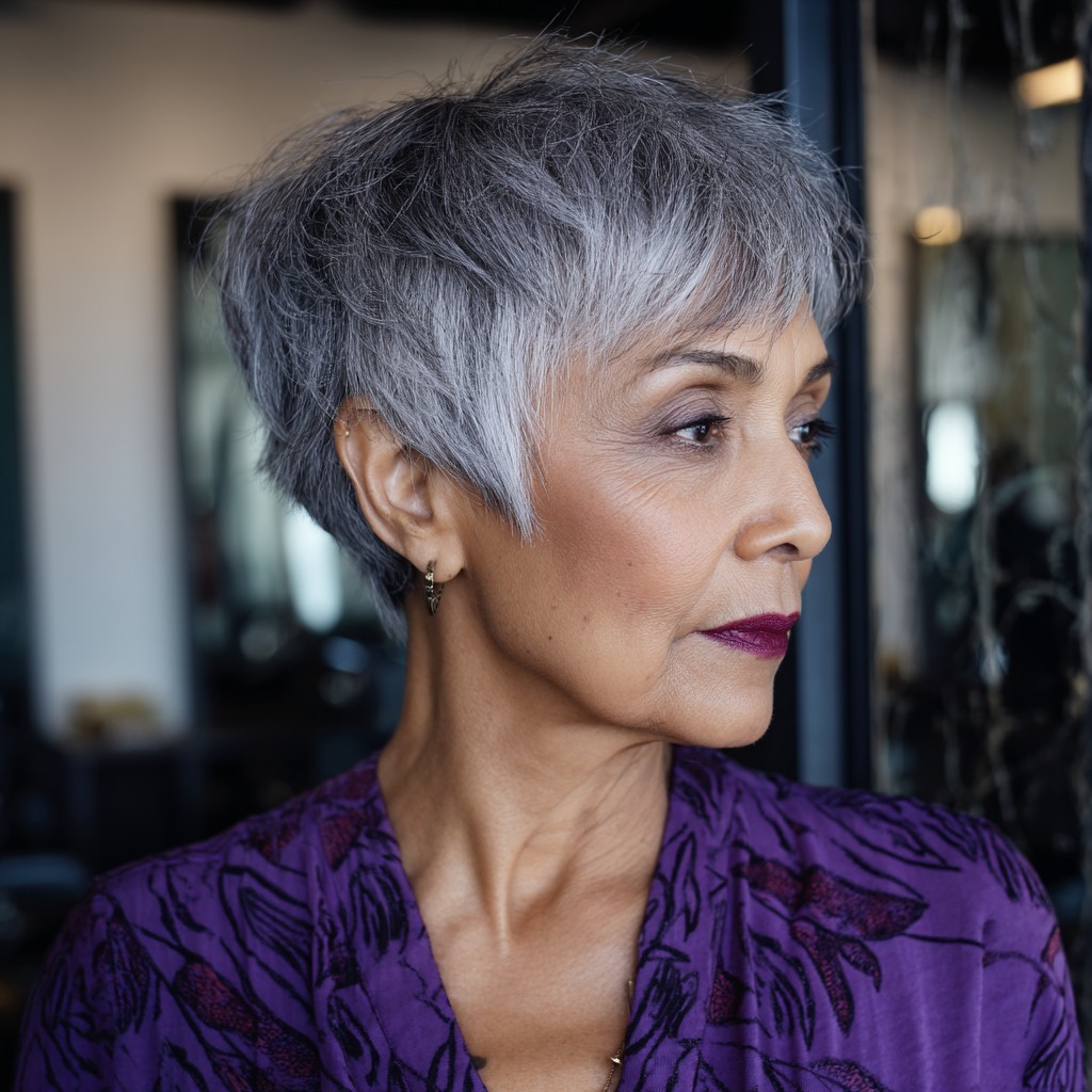 Modern Textured Silver Crop with Soft Layers