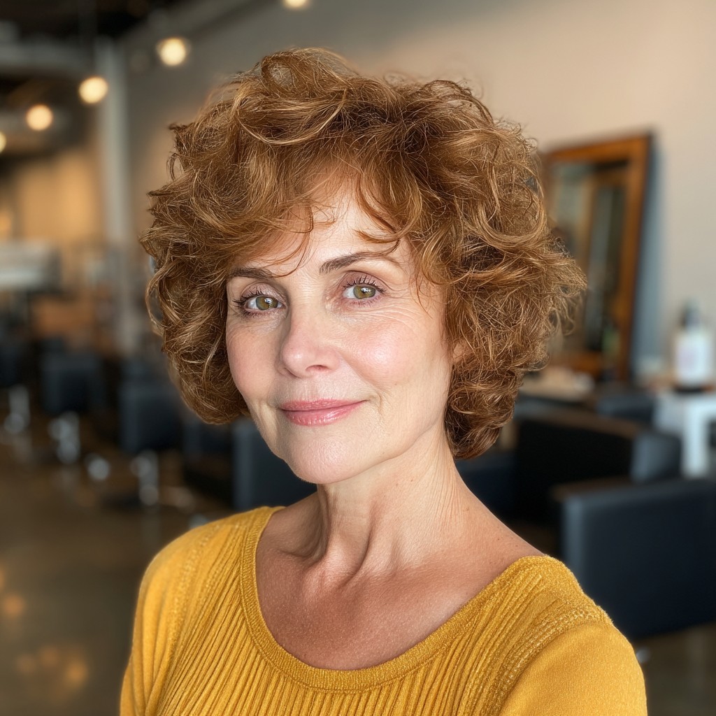 Playful Curly Lob with Soft Texture