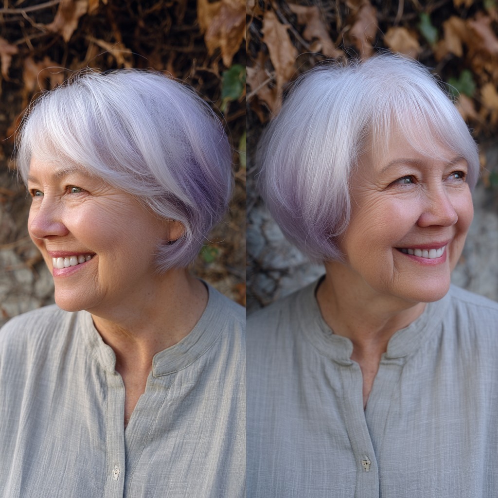 Playful Lavender-Tipped Bob with Soft Layers