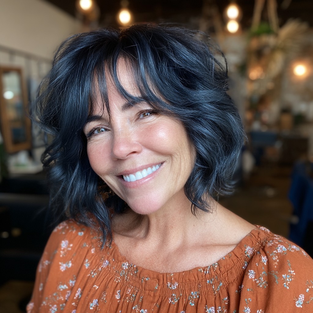 Playful Velvet Edge Bob with Soft Waves