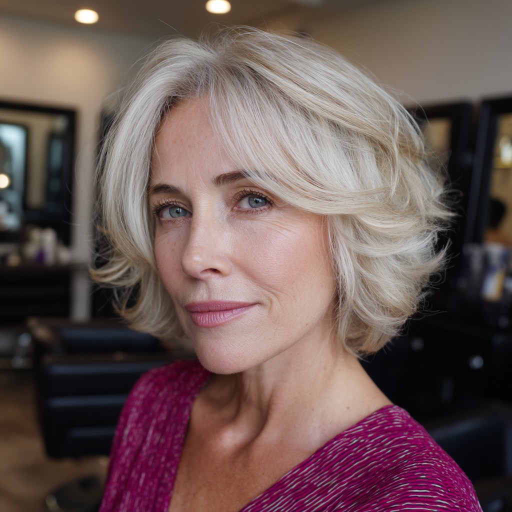 Soft Textured Bob with Gentle Waves