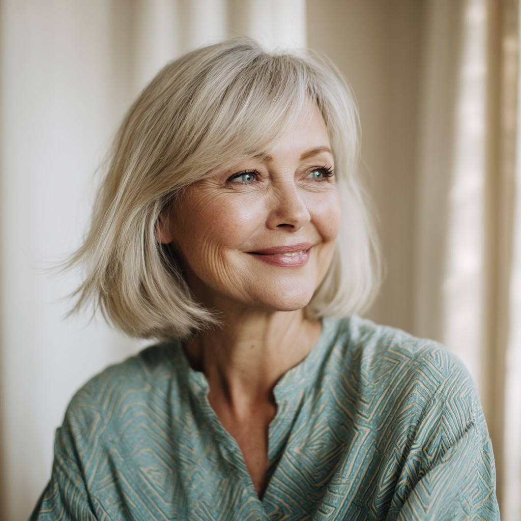 Soft Textured Bob with Wispy Bangs