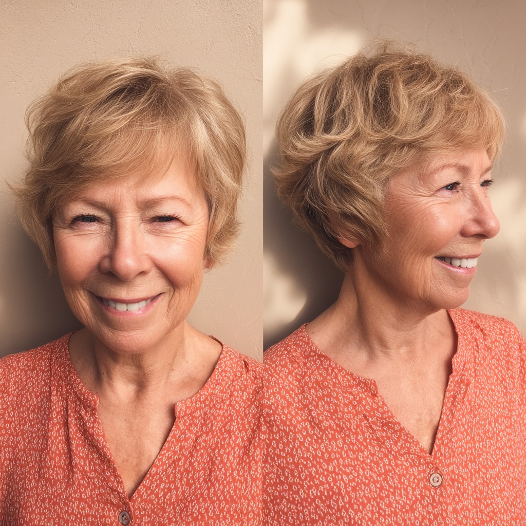 Soft Textured Curly Crop with Gentle Volume