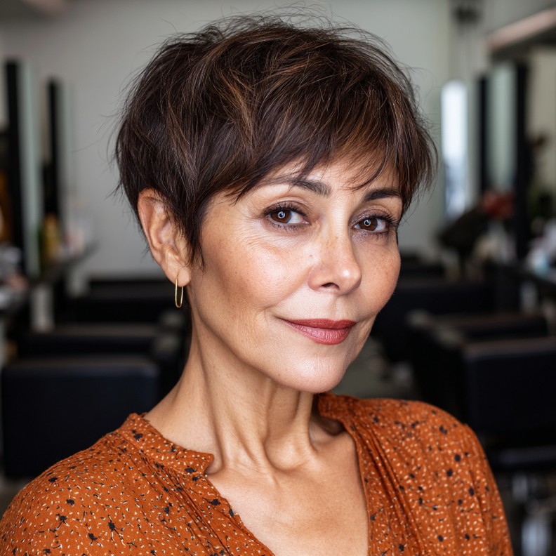 Softly Layered Pixie Cut with Gentle Highlights
