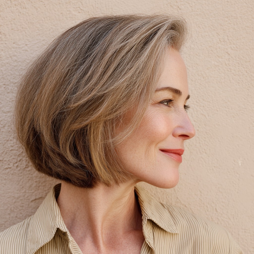 Softly Textured Jaw-Length Bob with Subtle Layers