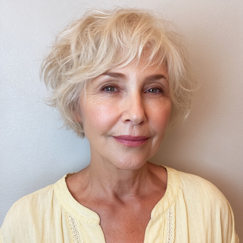 Softly Textured Pixie Cut with Gentle Waves